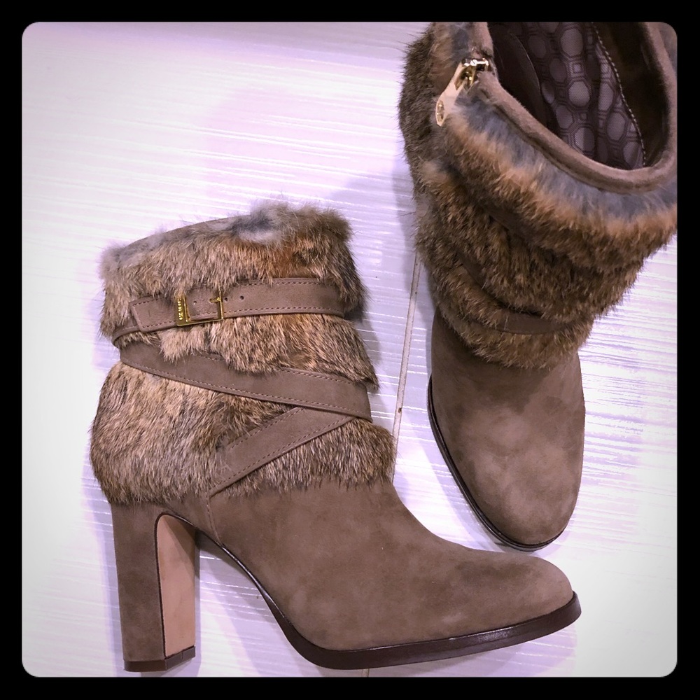 Louise et cie suede and rabbit fur boots